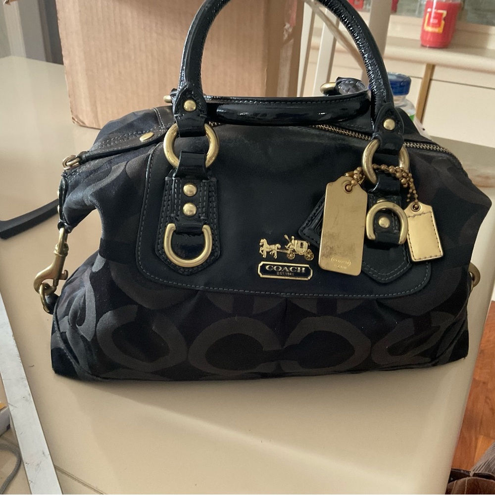 Coach Madison's black satchel has three tags and is in EUC - Picture 9 of 13